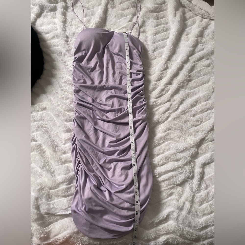 Elegant Lavender Ruched Dress